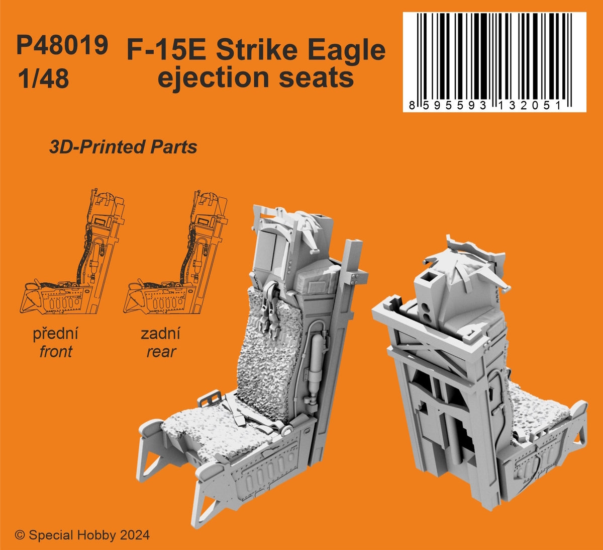 McDonnell F-15E Eagle ejection Seats front and rear 3d-Printed hot seats with pilot's harness already in situ. (only for the F-15E)