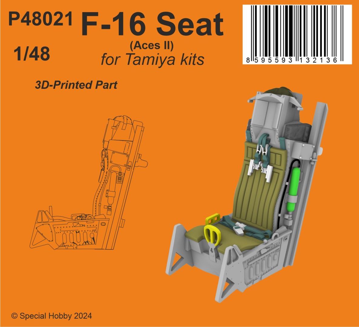Lockheed-Martin F-16C Fighting Falcon ACES-II seats (designed to be used with Hasegawa, Kinetic Model and Tamiya kits)