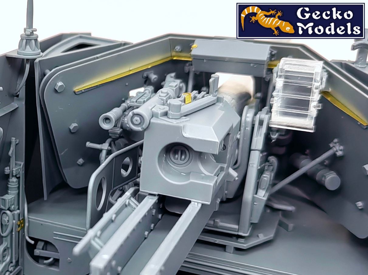 Close-up of a detailed model kit with 'Gecko Models' branding.