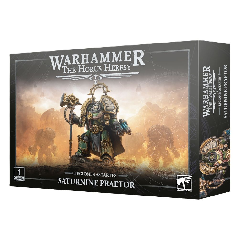 Warhammer The Horus Heresy Saturnine Praetor game box with warrior figure on a white background