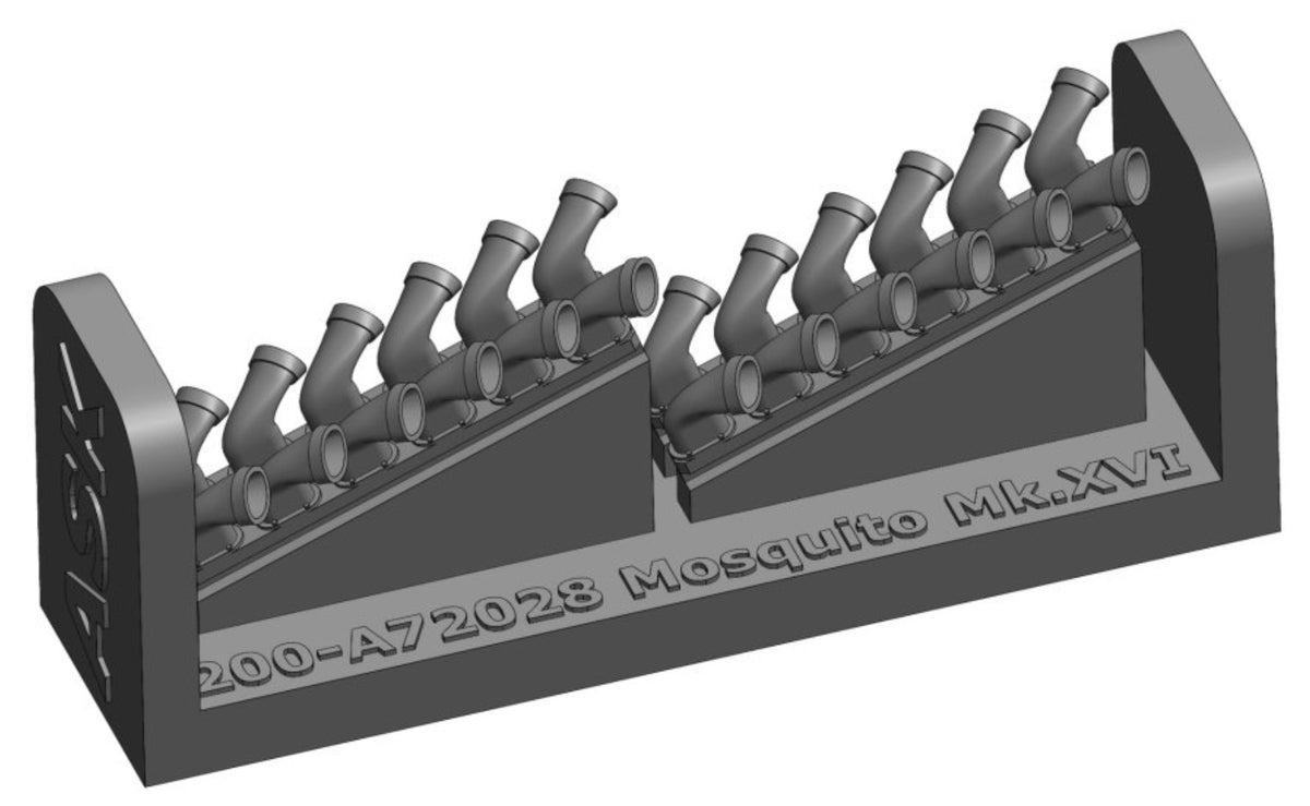 de Havilland Mosquito Mk.XVI exhaust (designed to be used with Special Hobby kits)