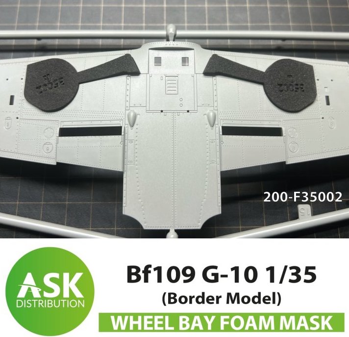 Messerschmitt Bf-109G-10 Wheel bays - FOAM flexible express fit mask (designed to be used with Border Model kits) REUSABLE