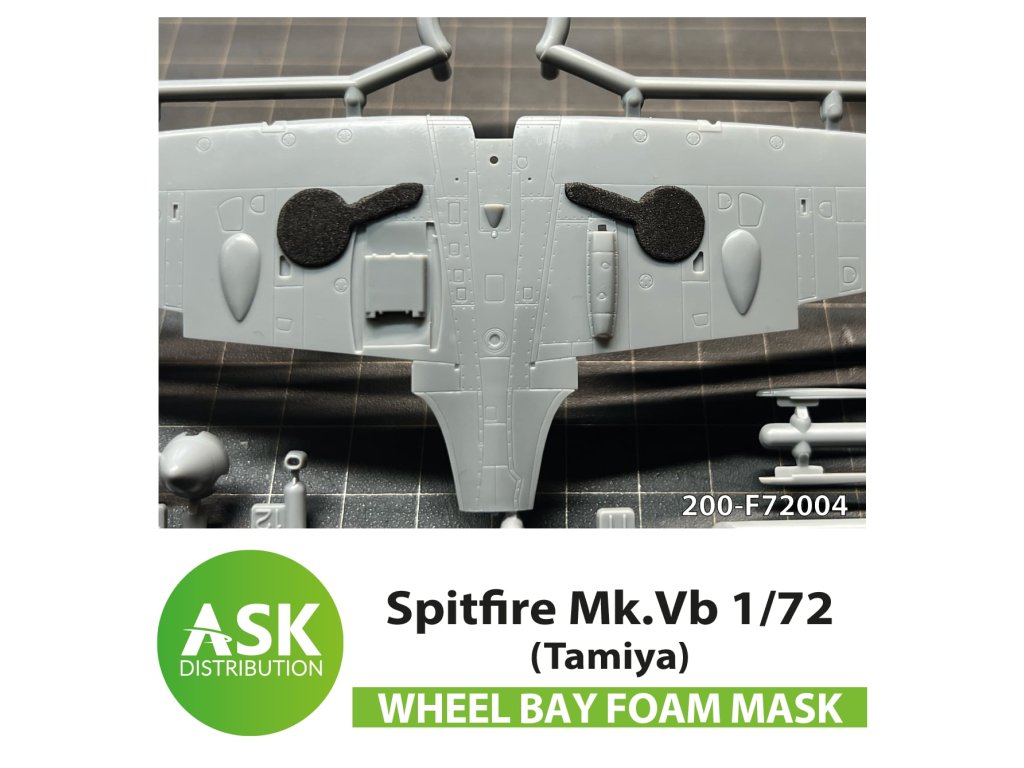 Supermarine Spitfire Mk.Vb Foam flexible wheel bays mask (designed to be used with Tamiya kits) REUSABLE