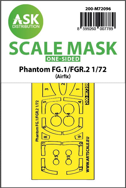 McDonnell-Douglas FG.1/FGR.2 Phantom one-sided fit express mask (designed to be used with Airfix kits)