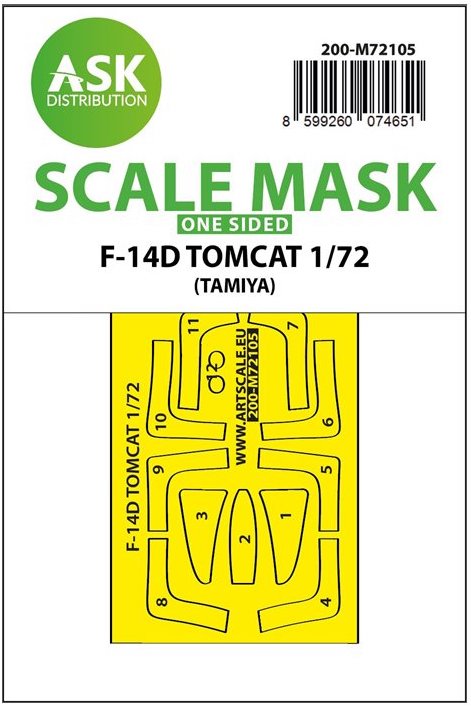 Grumman F-14D one-sided fit express mask (designed to be used with for Tamiya kits)