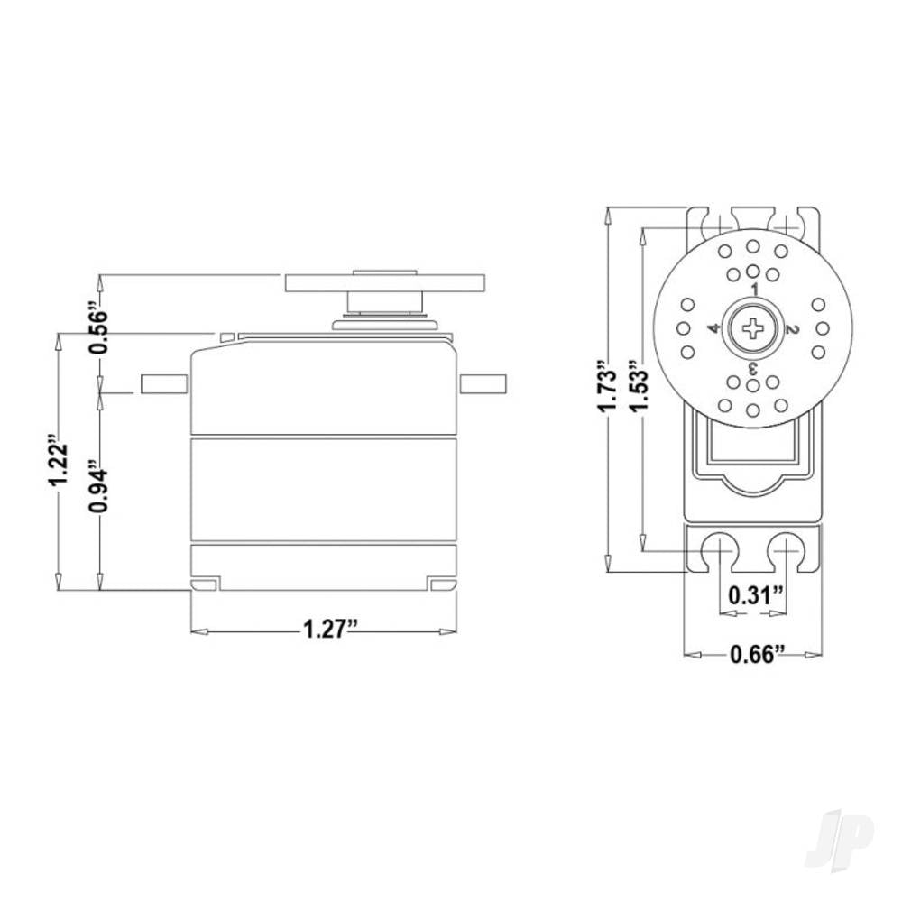 Hitec HS-225BB Mini Analogue Cored Servo 27g 4.8kg/0.11s 4.8V - 6.0V 2212010 6