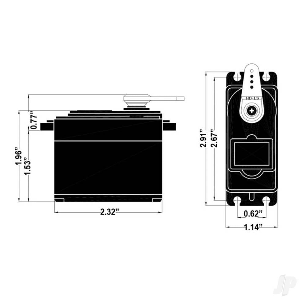Hitec HS-755MG Giant Analogue Cored Servo 117g 14.4kg/0.23s 4.8V - 6.0V 2214520 5