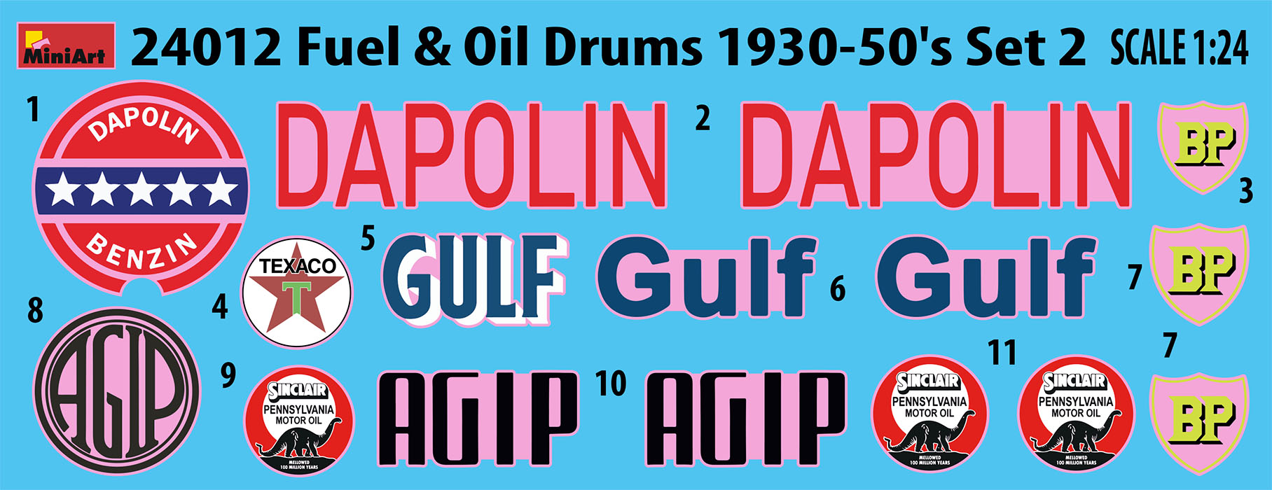 Miniart 1:24 - Fuel & Oil Drums, 1930-50's Set 2