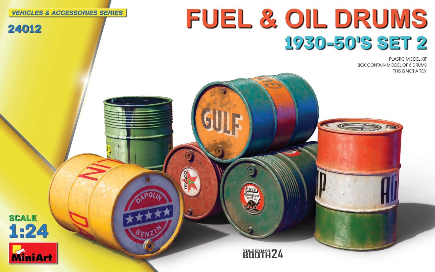 Miniart 1:24 - Fuel & Oil Drums, 1930-50's Set 2