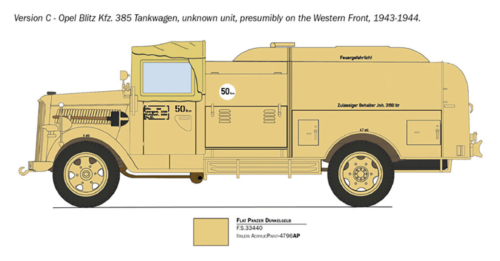 Italeri Opel Blitz Tankwagen Kfz. 385 Battle Of Britain 80Th 2808