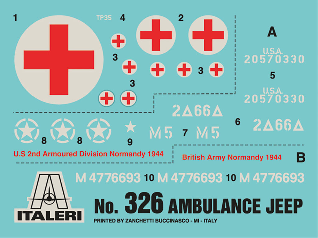 Italeri 1/4 Ton. 4X4 Ambulance Jeep 326