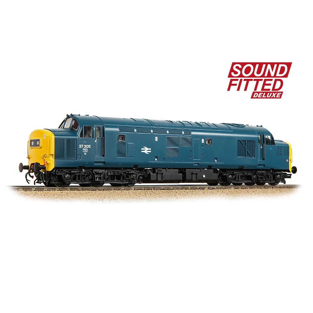 Model train with 'Sound Fitted Deluxe' text on a white background