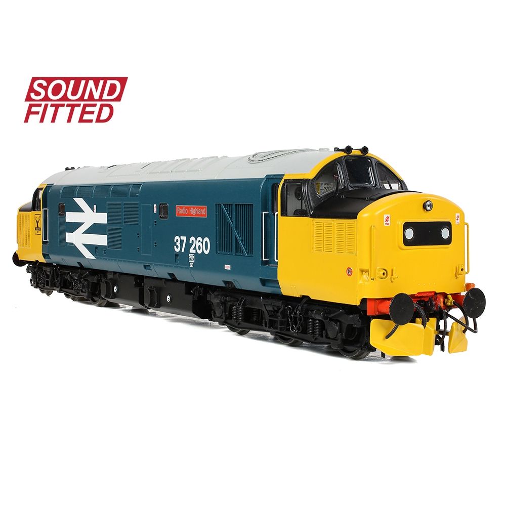 Branchline Class 37/0 Centre Headcode 37260 'Radio Highland' BR Blue (Large Logo) 35-309SFX
