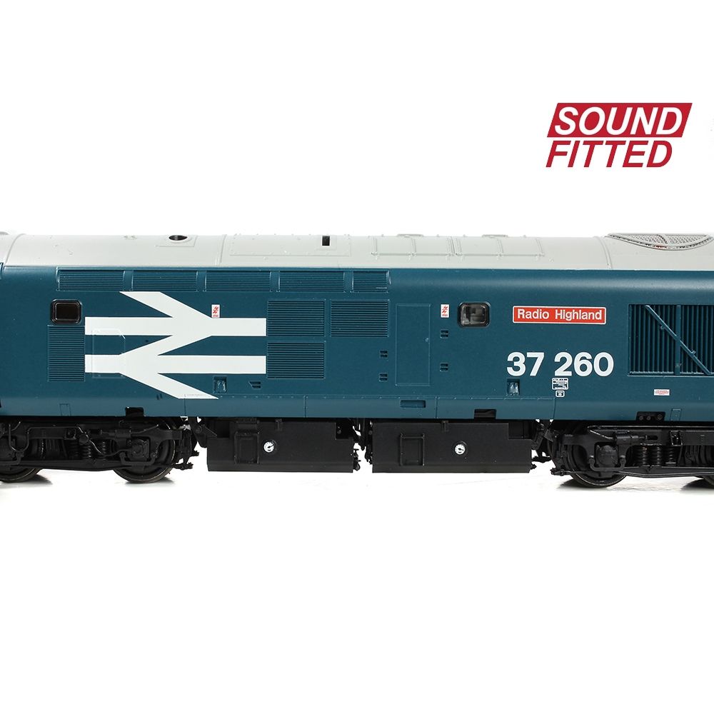 Branchline Class 37/0 Centre Headcode 37260 'Radio Highland' BR Blue (Large Logo) 35-309SFX