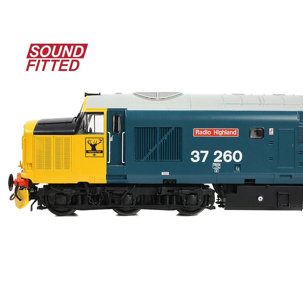 Branchline Class 37/0 Centre Headcode 37260 'Radio Highland' BR Blue (Large Logo) 35-309SFX