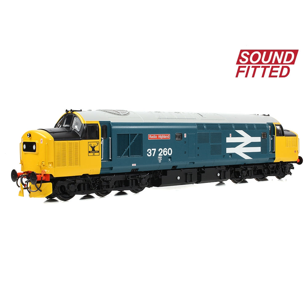 Branchline Class 37/0 Centre Headcode 37260 'Radio Highland' BR Blue (Large Logo) 35-309SFX