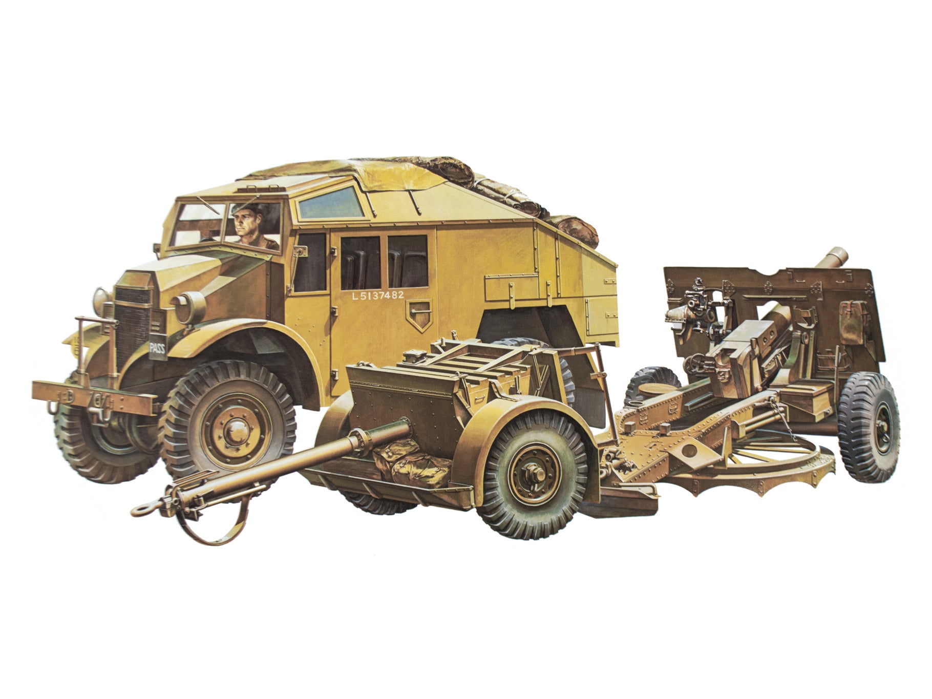 Tamiya 25Pdr.Field Gun & Quad Gun Tractor 35044