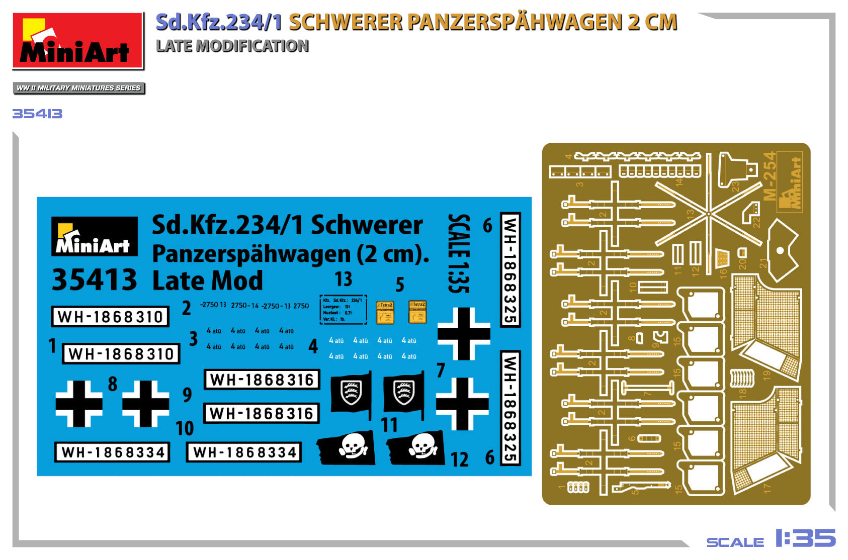 Miniart 1:35 - Sd.Kfz.234/1 Panzerspahwagen (2cm) Late