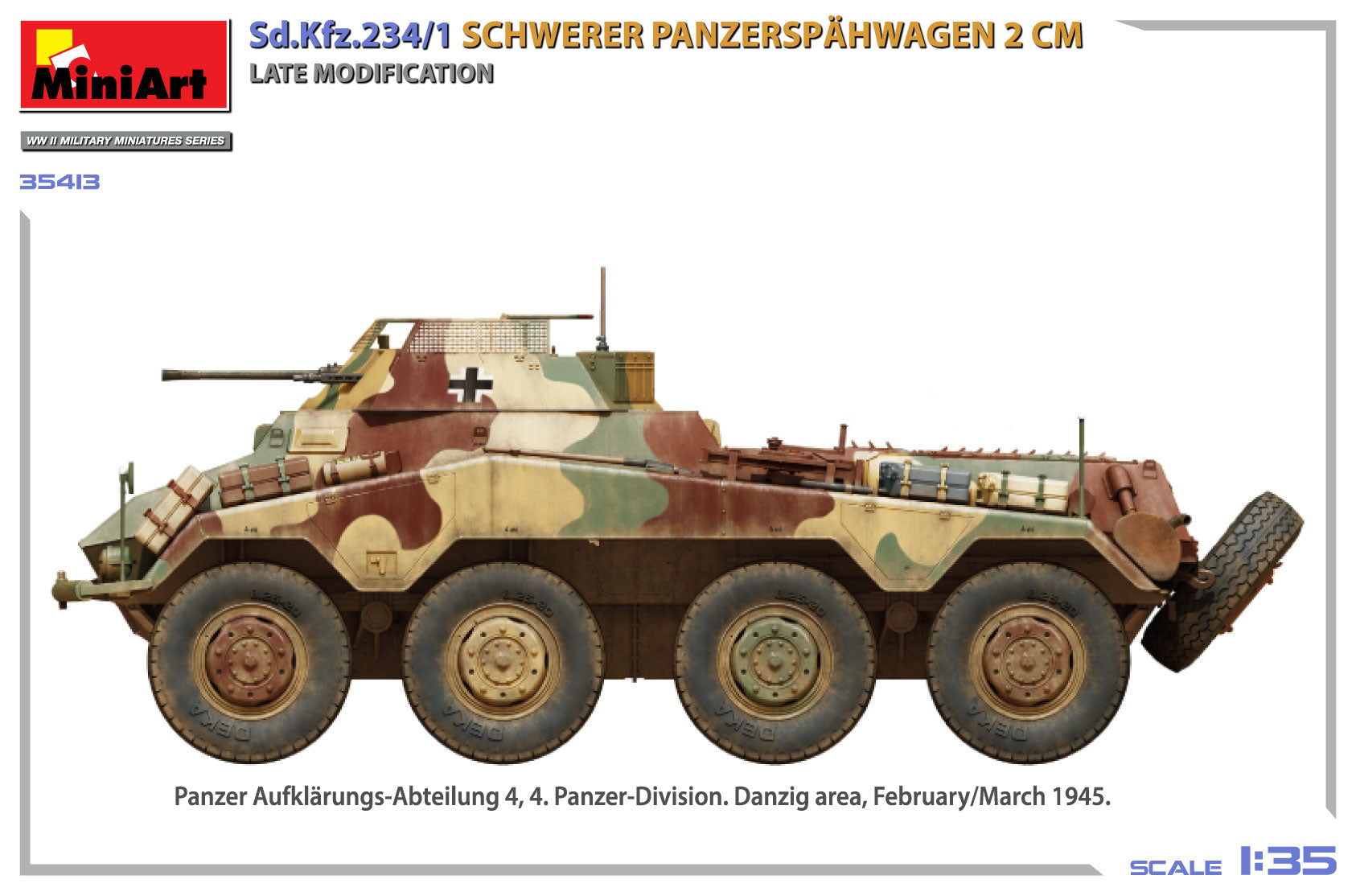 Miniart 1:35 - Sd.Kfz.234/1 Panzerspahwagen (2cm) Late