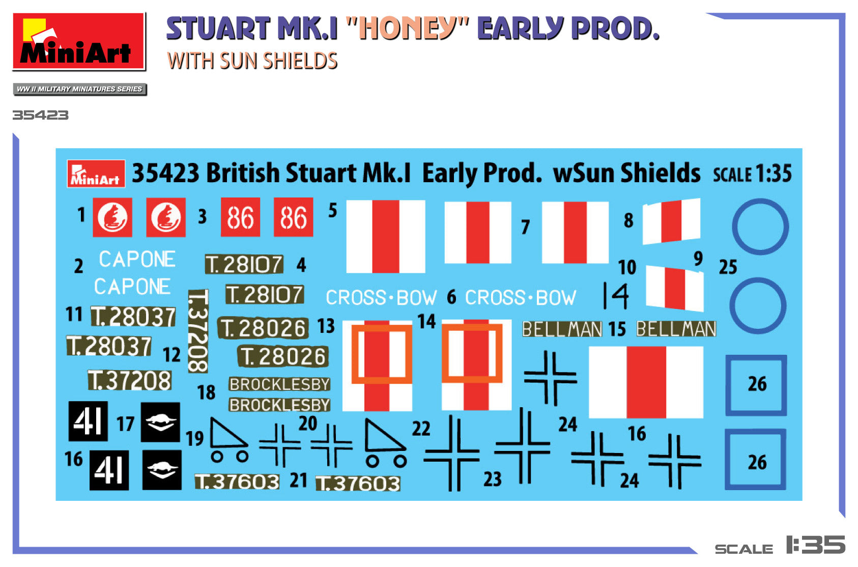 Miniart 1:35 - Stuart Mk.I Honey, Early Prod w/ SunShield