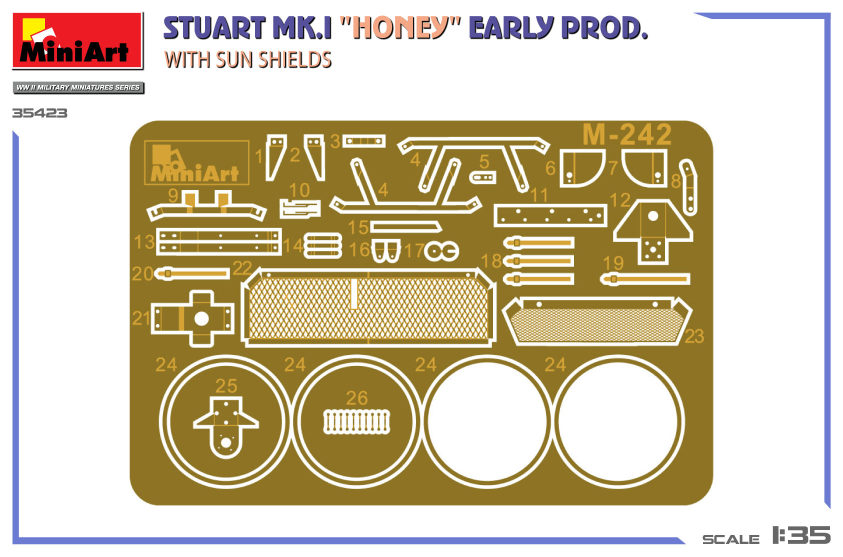 Miniart 1:35 - Stuart Mk.I Honey, Early Prod w/ SunShield