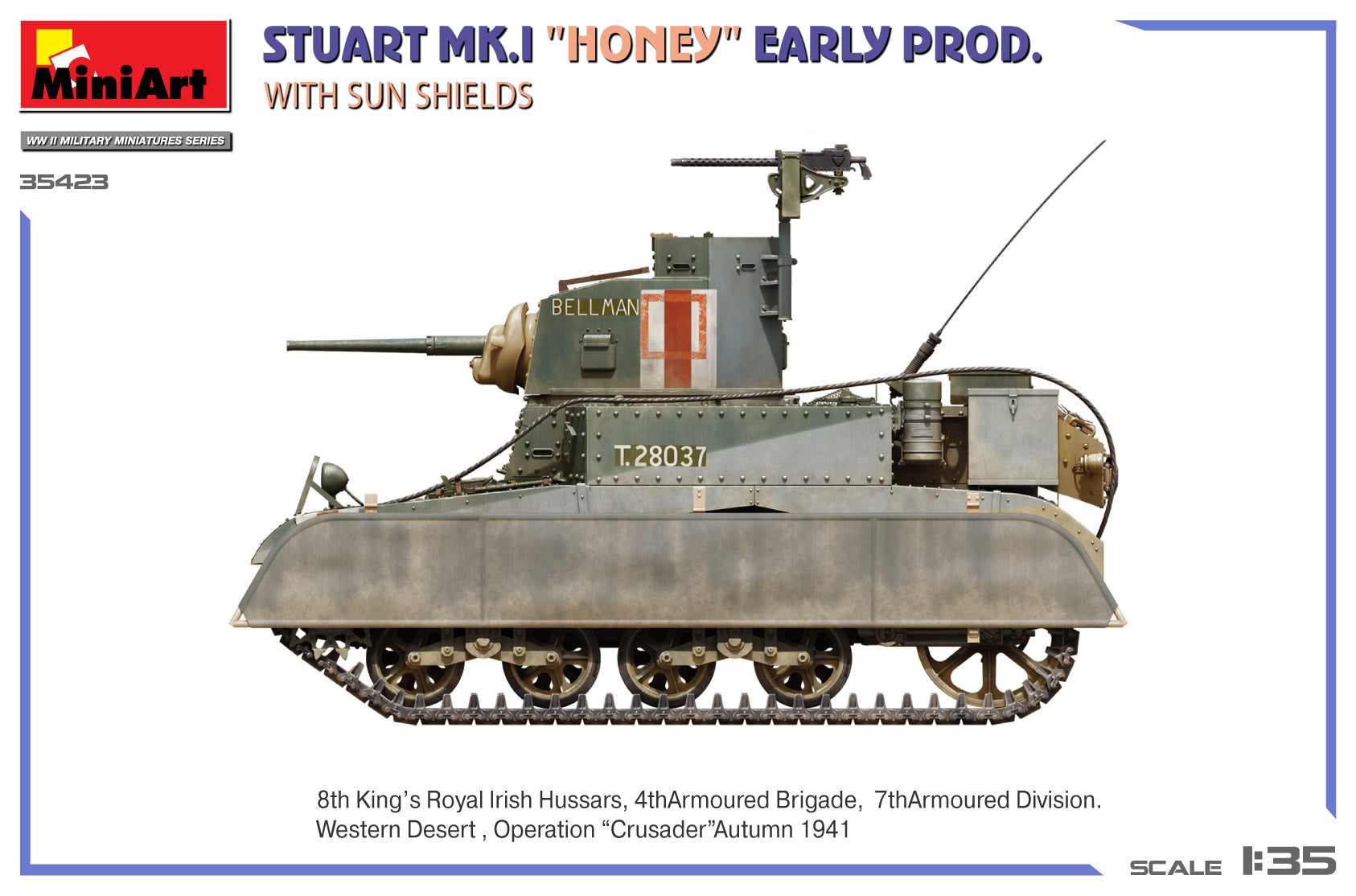 Miniart 1:35 - Stuart Mk.I Honey, Early Prod w/ SunShield