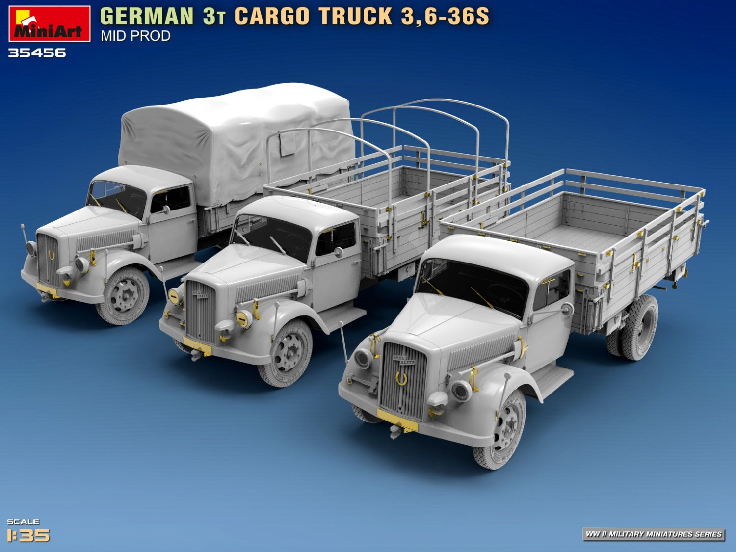 Miniart 1:35 - German 3t Cargo Truck 3,6-36s Mid Prod