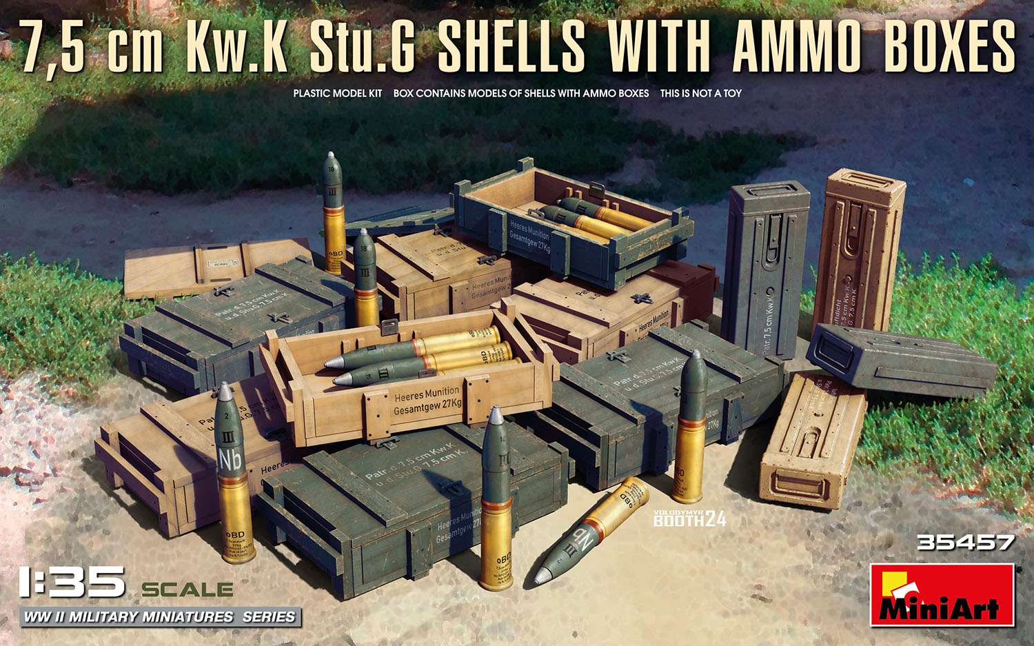 Miniart 1:35 - 7,5 cm Kw.K Stu.G Shells w/ Ammo Boxes