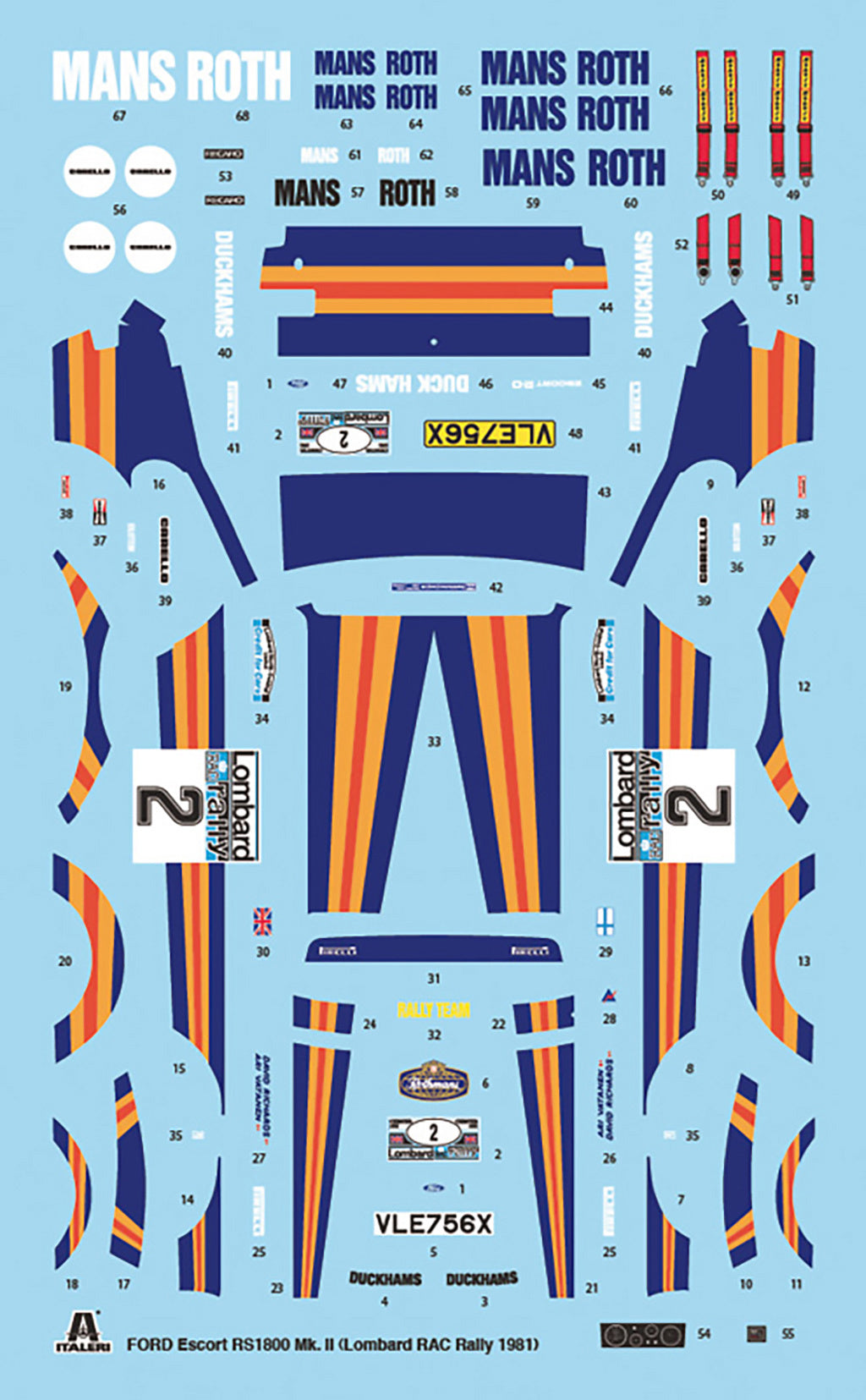 Italeri Ford Escort Rs1800 Mkii Lombard Rac
