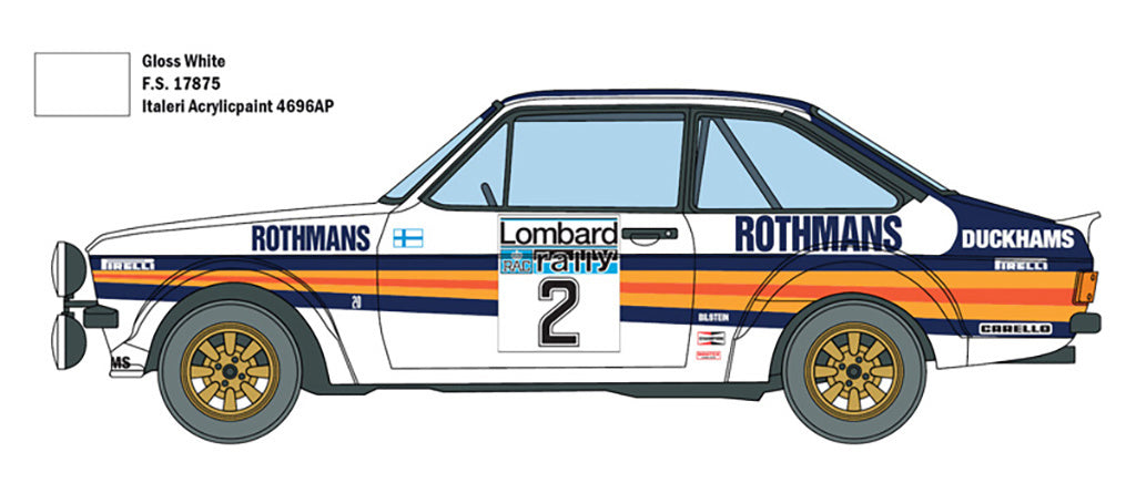 Italeri Ford Escort Rs1800 Mkii Lombard Rac