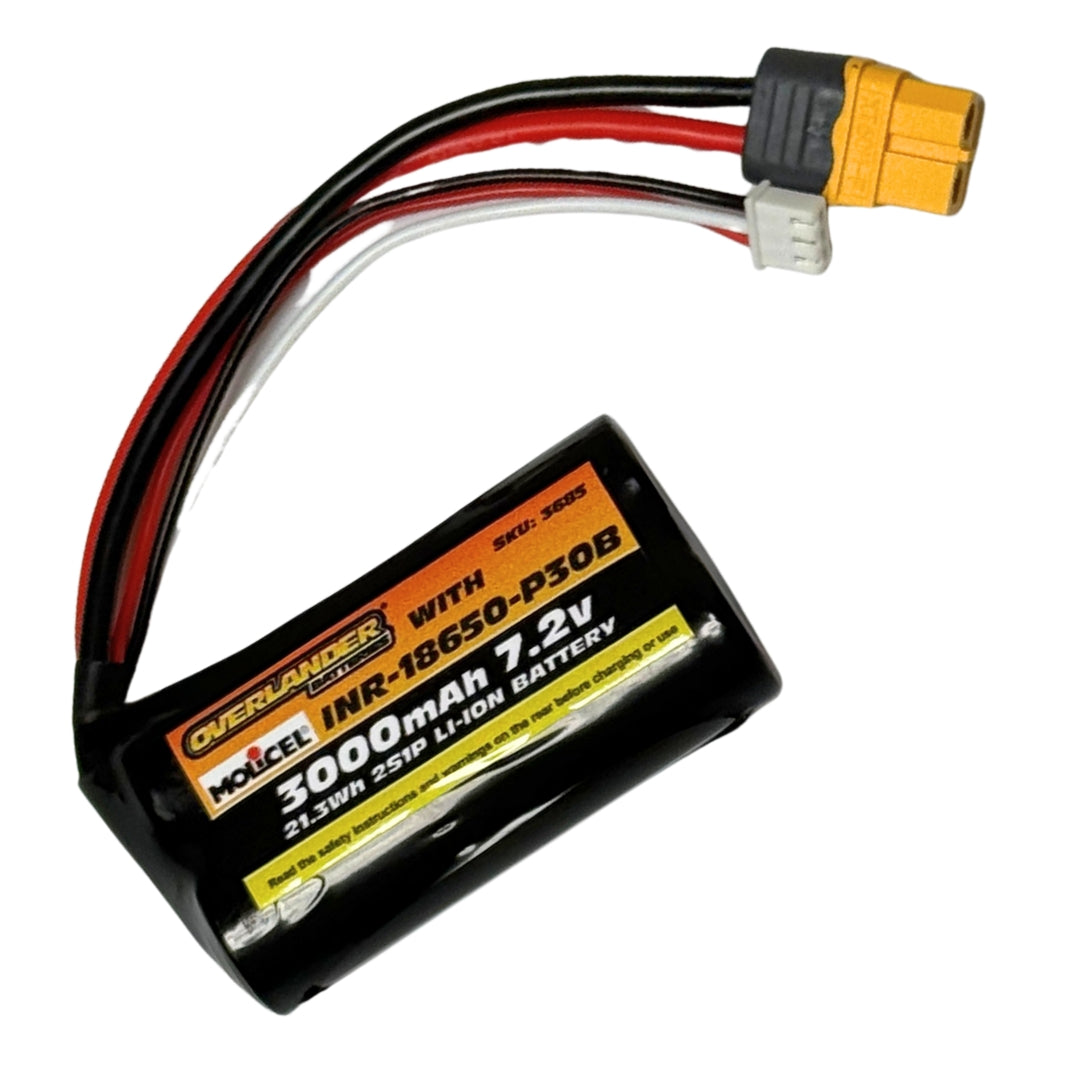 Molicel P30B 3000mAh 7.2V 2S1P Flat 18650 Li-Ion Battery