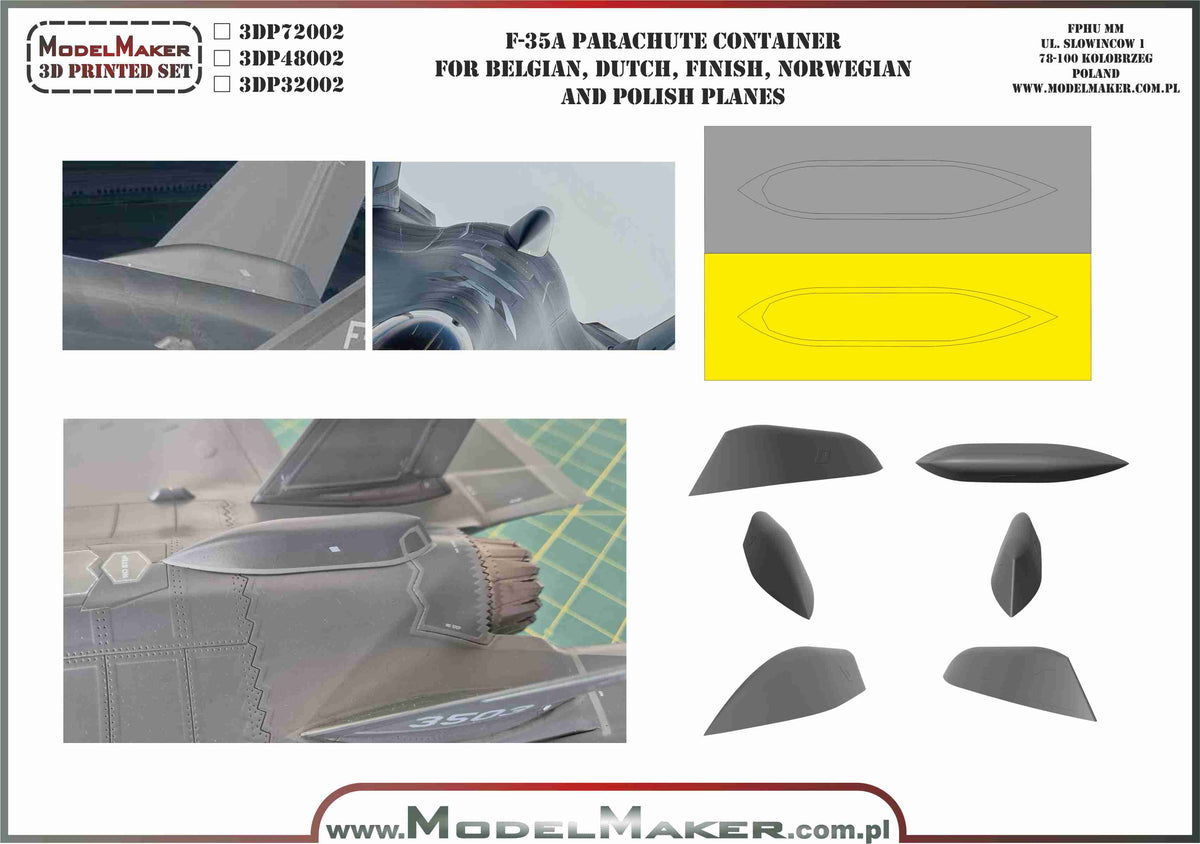 Lockheed-Martin F-35A Lightning II Parachute Container 3D-Printed