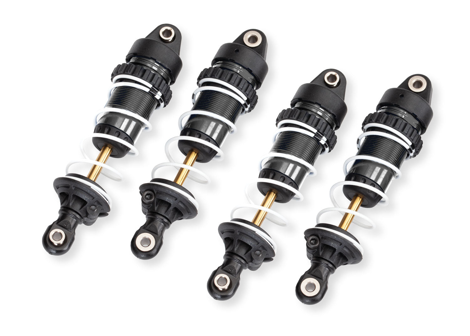 Shocks, GTR long, hard-anodised, PTFE-coated bodies with TiN shafts (assembled with springs) (4)