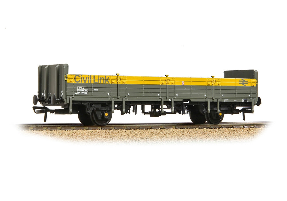 Branchline BR Zda 'Bass' Open Wagon Low Ends BR ENG. 'Civil Link' Grey & Yellow 38-047
