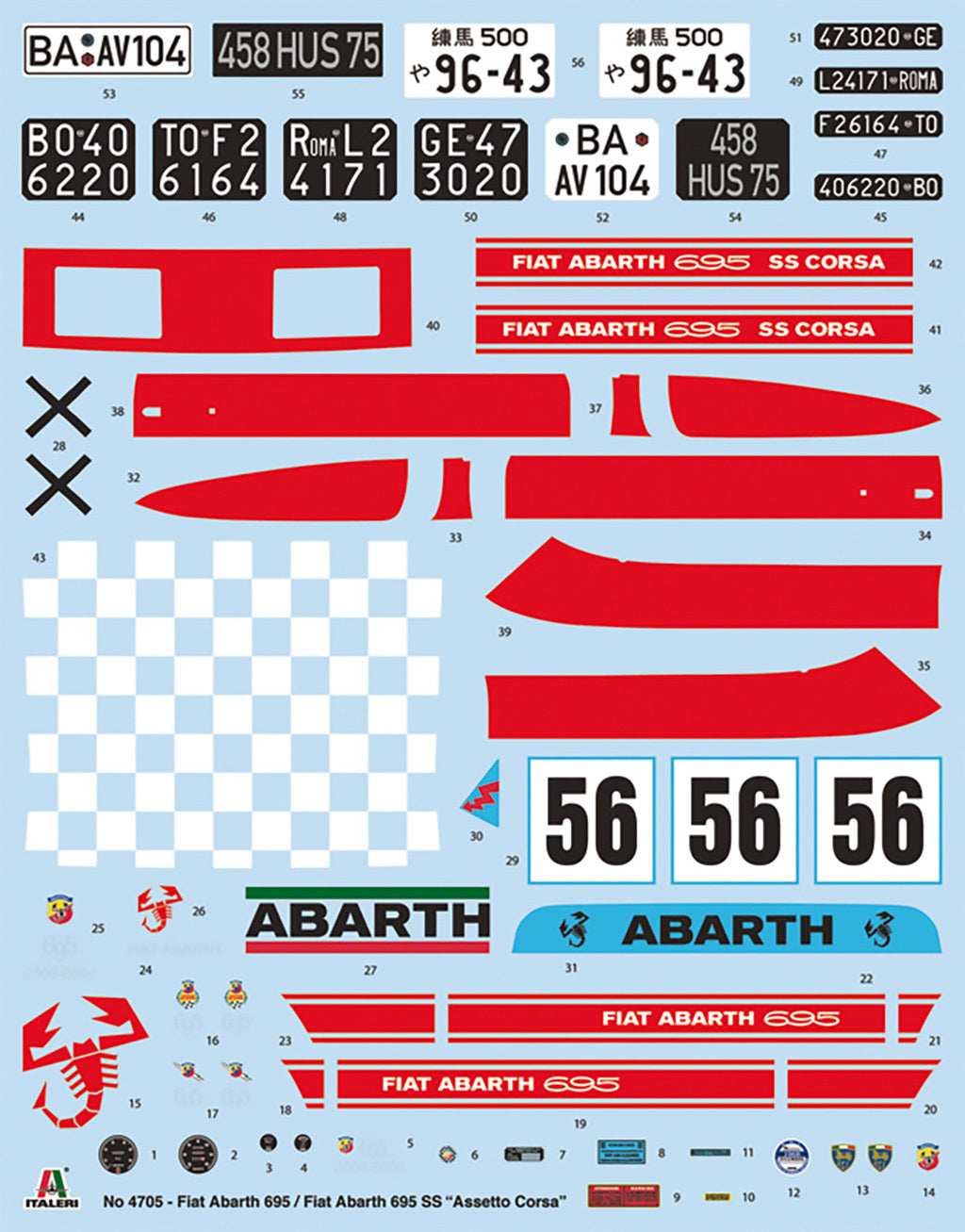 Italeri Fiat Abarth 695Ss / 695Ss A.Corsa 4705