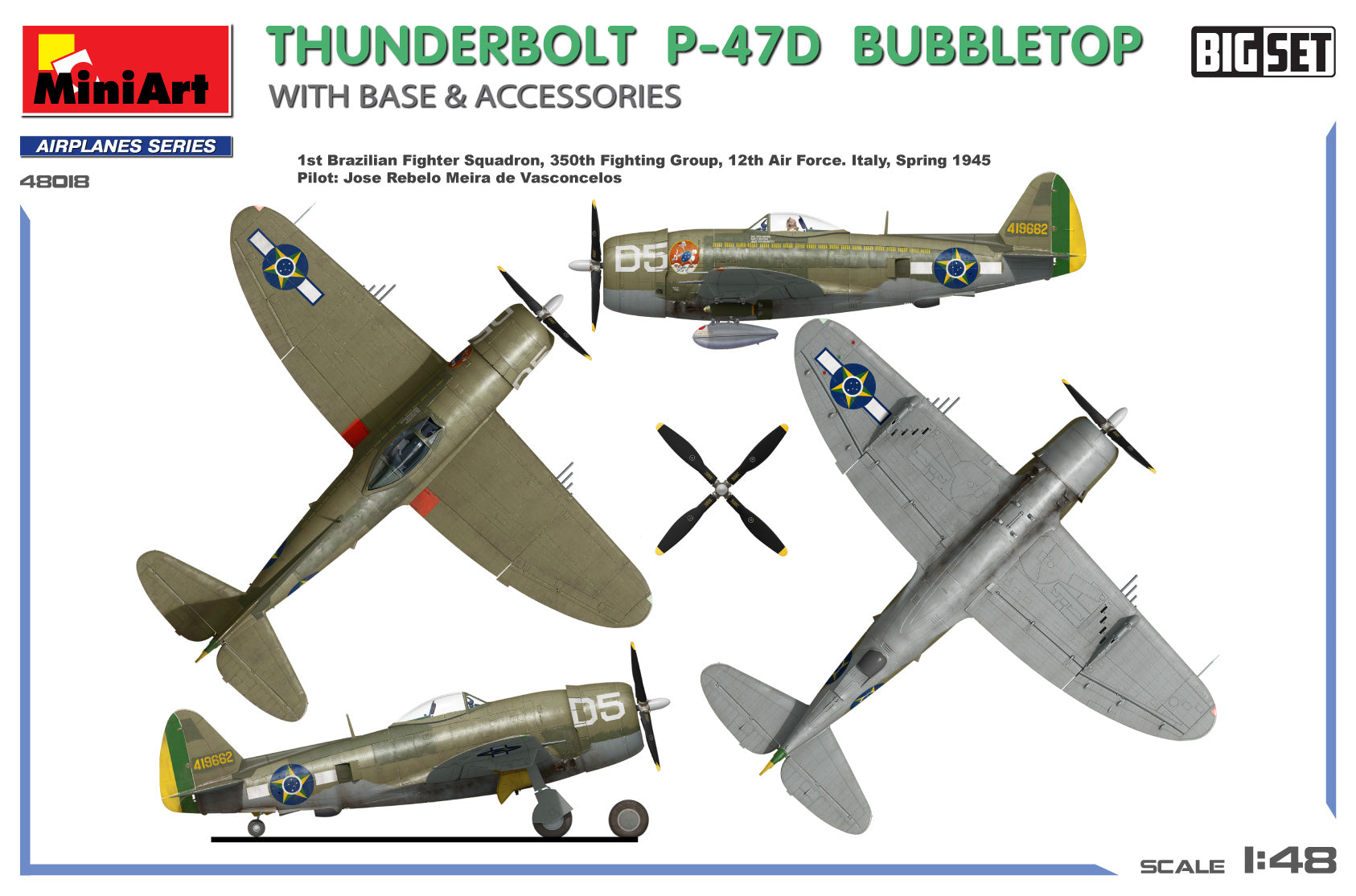Miniart 1:48 - Thunderbolt P-47D Bubbletop / Base BigSet