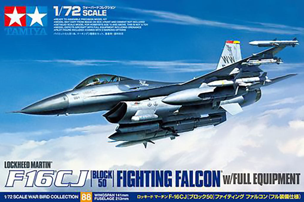 Tamiya 1/72 F-16 Cj Fighting Falcon - Block 50 W/ Full Equipment 60788
