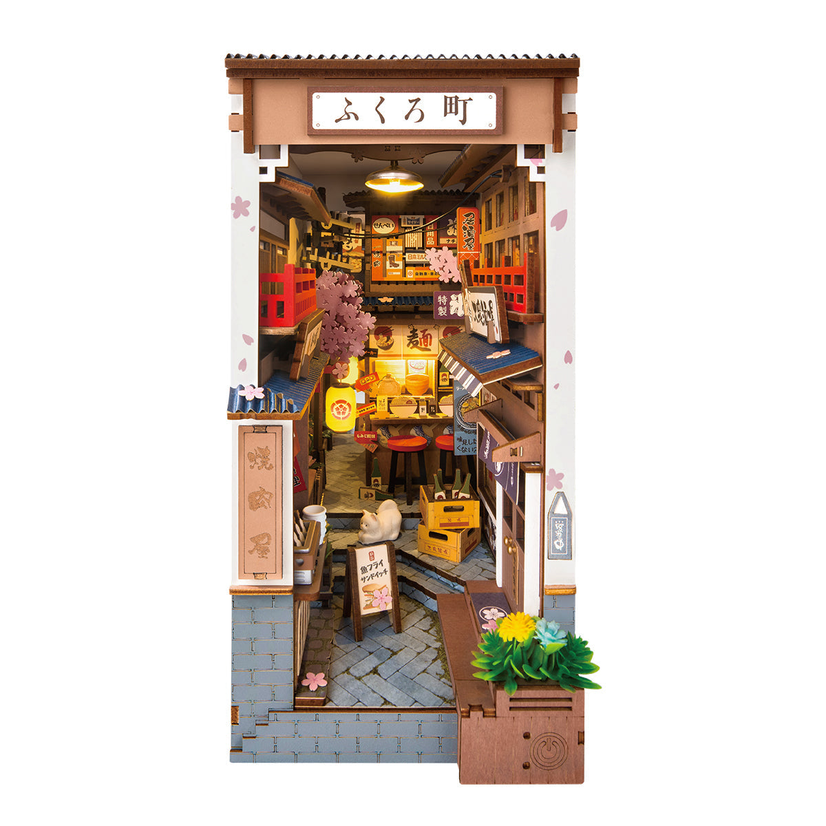 Rolife Sakura Wine Alley DIY Book Nook Shelf Insert Model Kit TGB11 Rolife