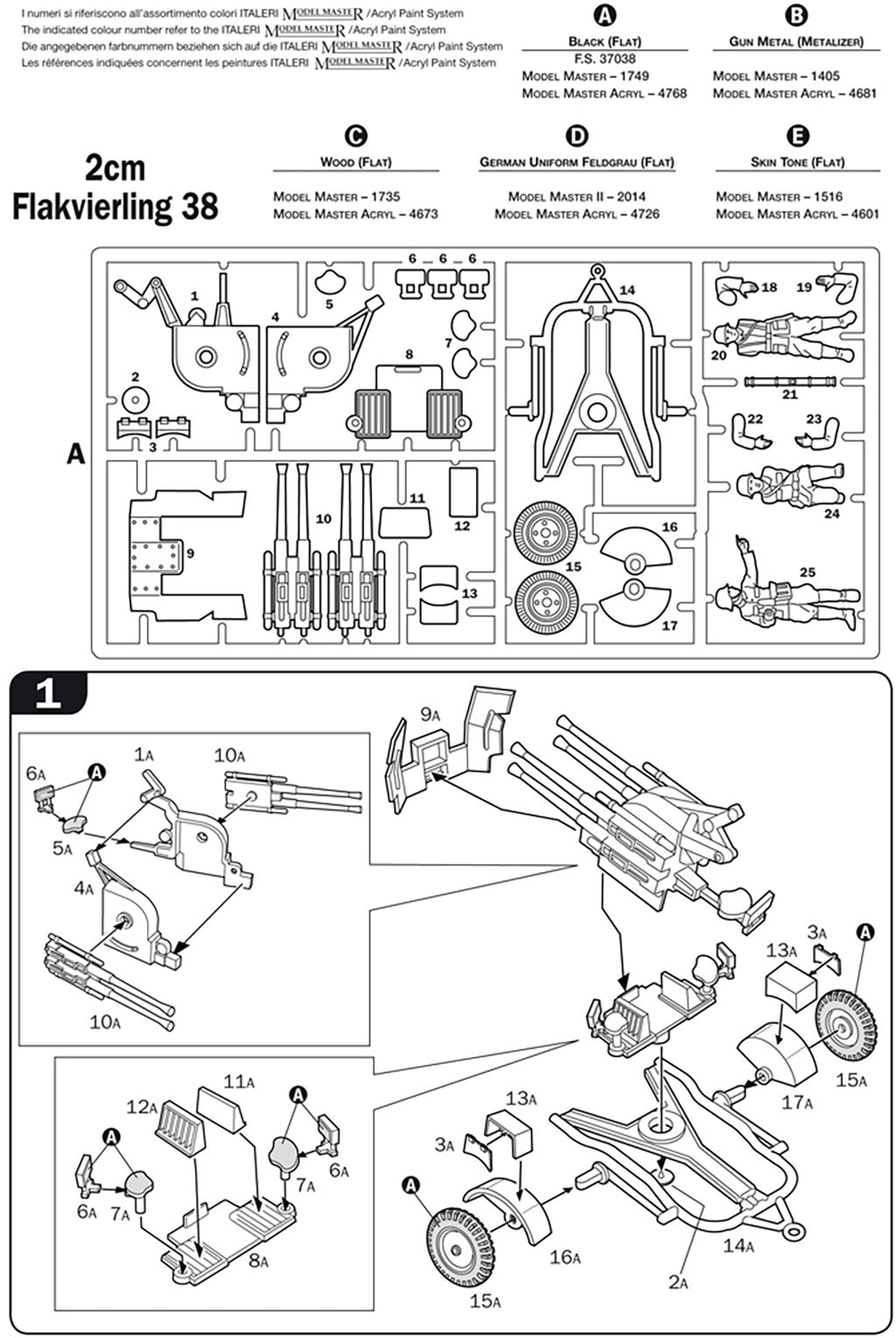 Italeri German Guns Set: Pak35-Pak40-Flak38 7026