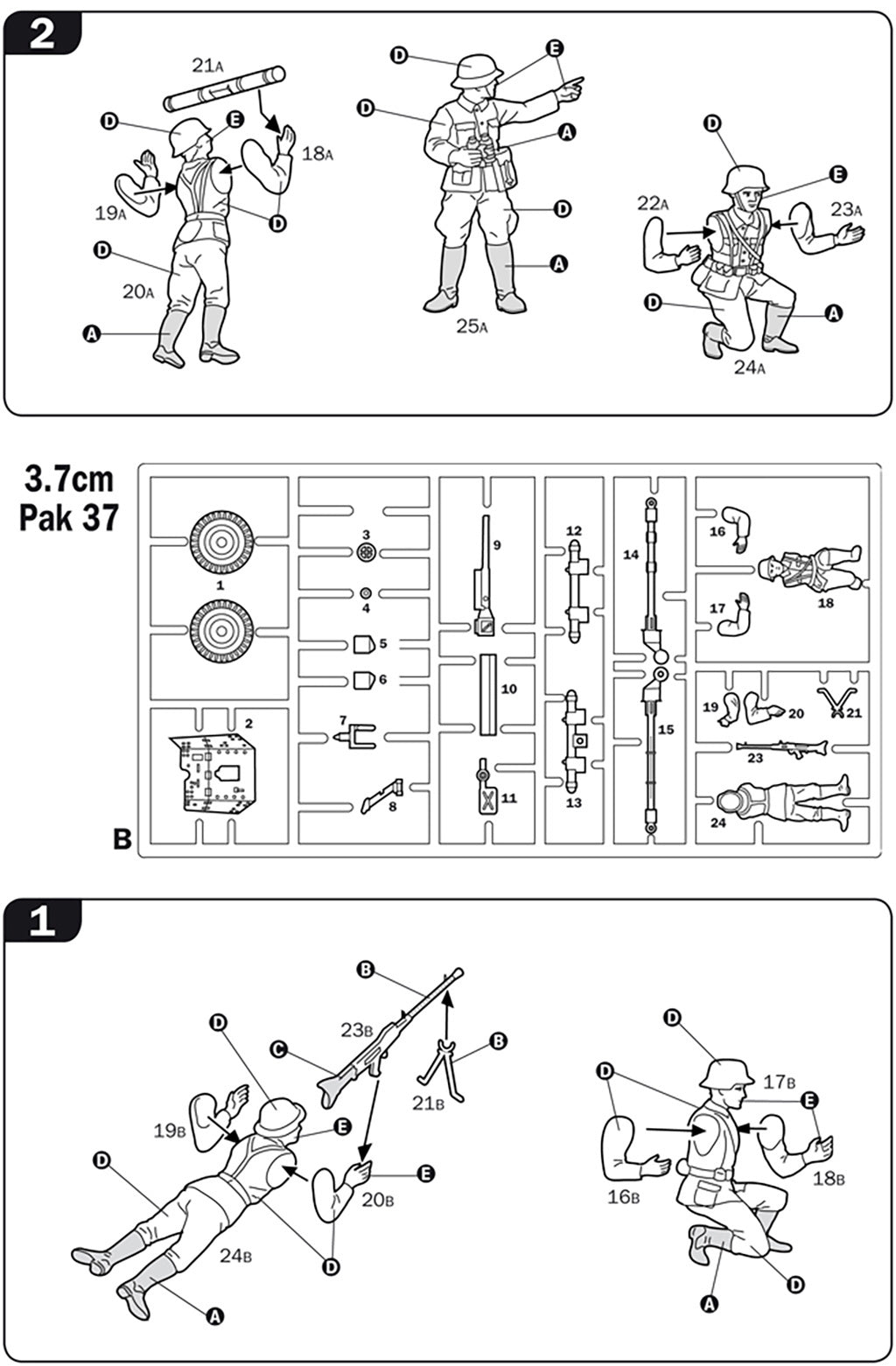 Italeri German Guns Set: Pak35-Pak40-Flak38 7026