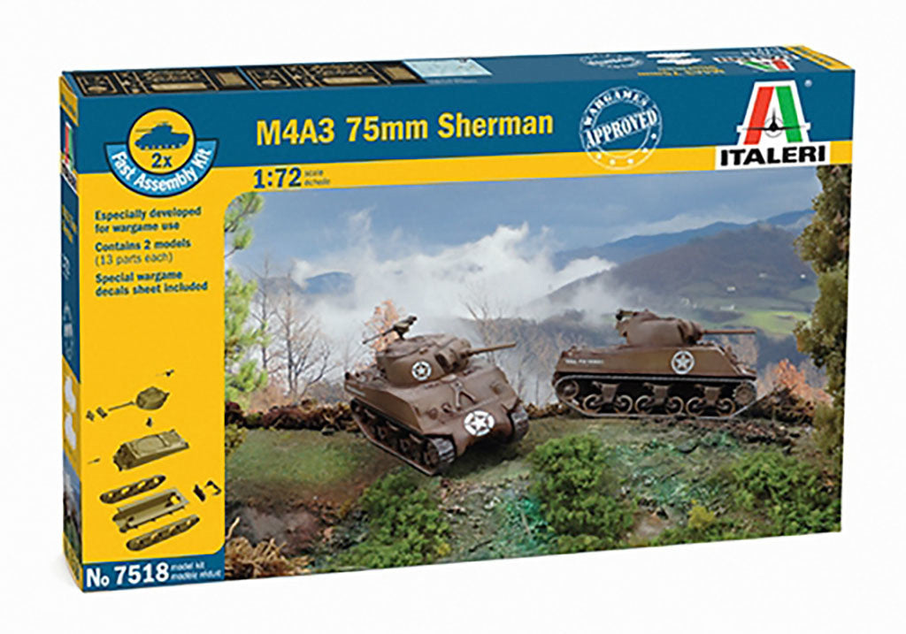 Italeri M4 A3 75 Mm Sherman (2 Fast Assembly Mod.) 7518