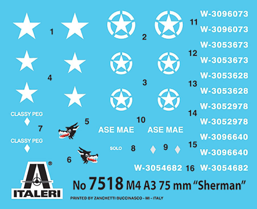 Italeri M4 A3 75 Mm Sherman (2 Fast Assembly Mod.) 7518