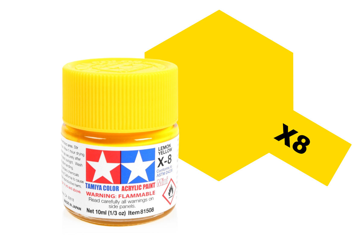 Tamiya Acrylic Paints 10Ml X8 Lemon Yellow