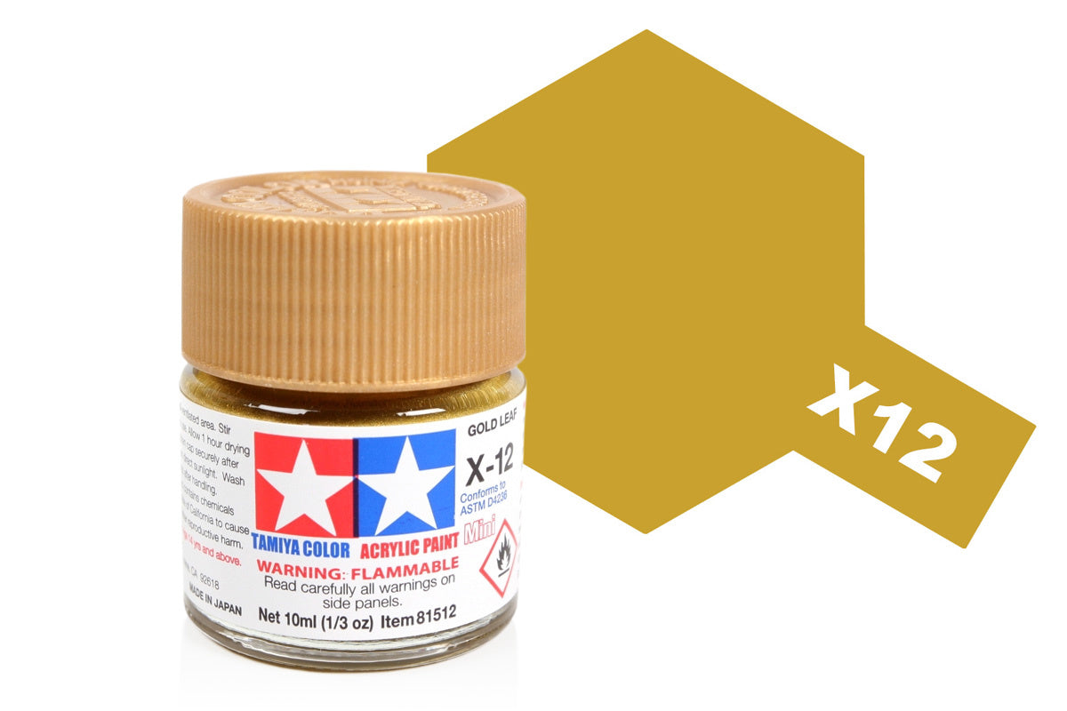 Tamiya Acrylic Paints 10Ml X12 Gold Leaf