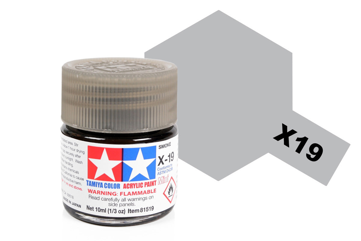 Tamiya Acrylic Paints 10Ml X19 Smoke