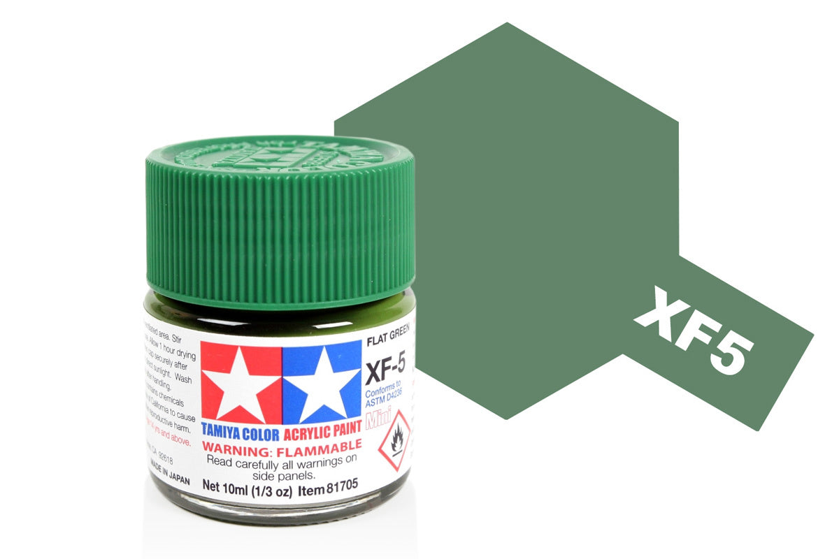 Tamiya Acrylic Paints 10Ml Xf5 Flat Green