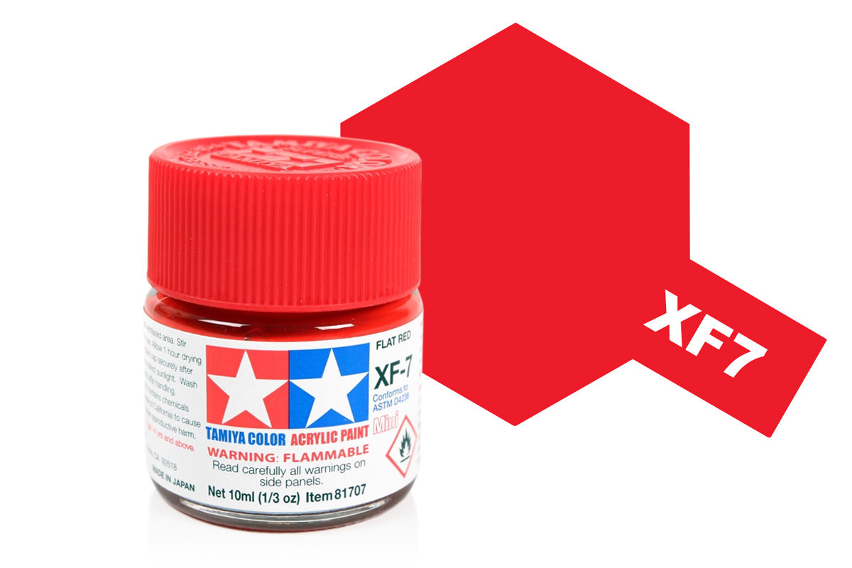 Tamiya Acrylic Paints 10Ml Xf7 Flat Red