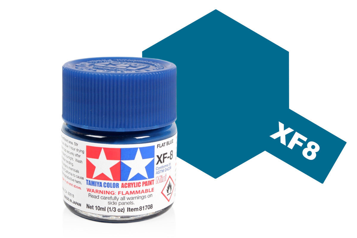 Tamiya Acrylic Paints 10Ml Xf8 Flat Blue