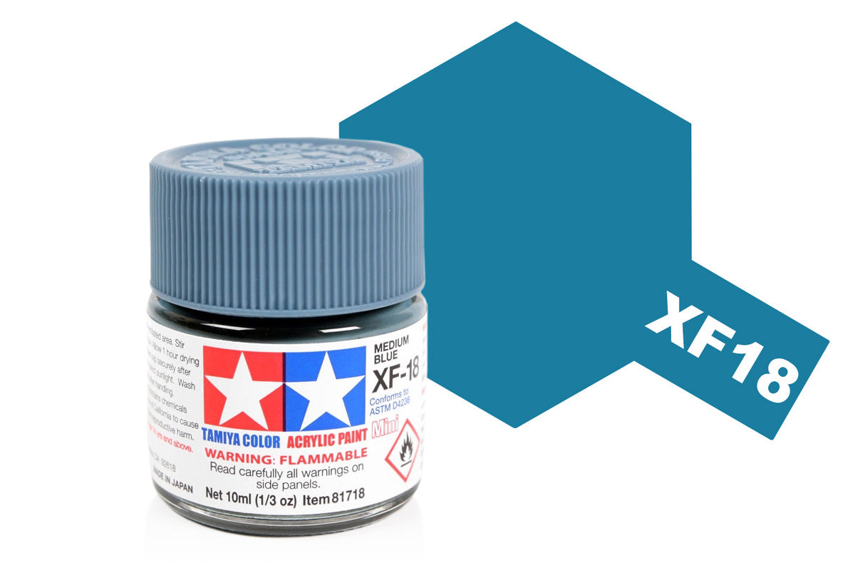 Tamiya Acrylic Paints 10ml Xf18 Medium Blue