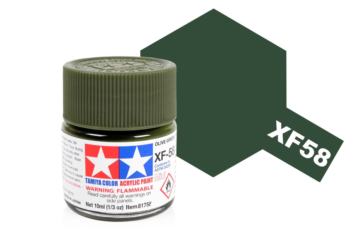 Tamiya Acrylic Paints 10Ml Xf58 Olive Green